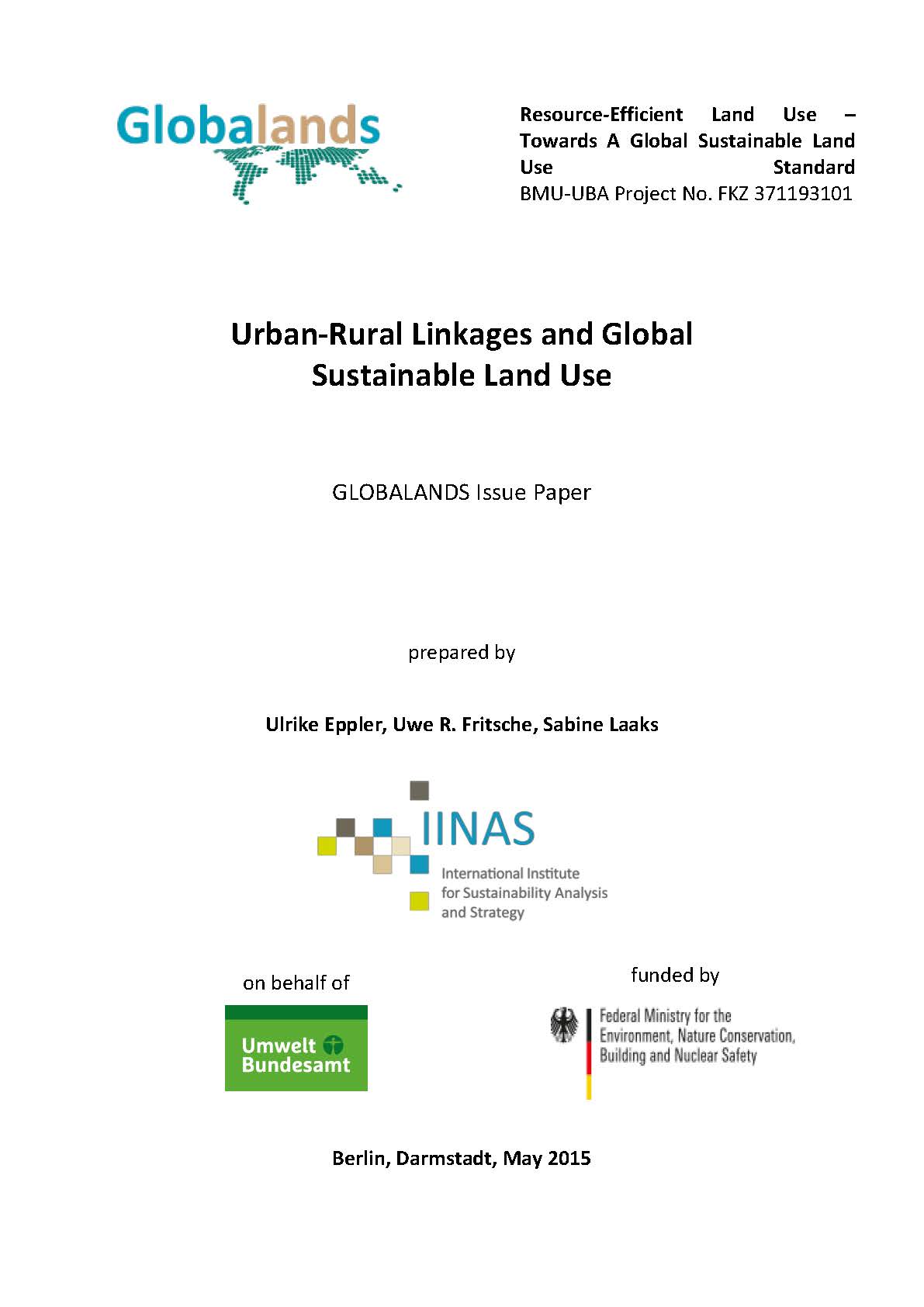 Titelseite GLOBALANDS Urban-Rural Linkages and Global Sustainable Land Use